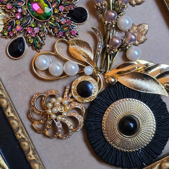 Handmade Framed Jewelry Art 8"W x 10"H - Picture 4 of 8